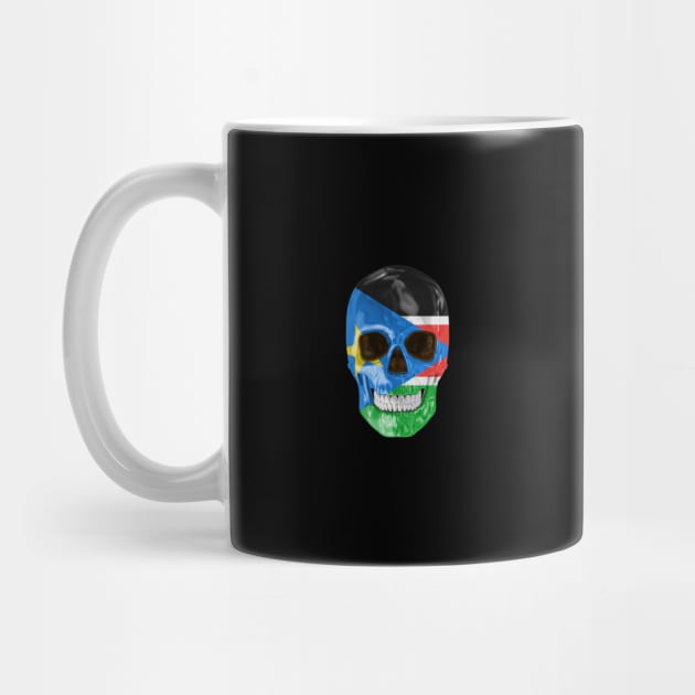 South Sudan Flag Skull - Gift for South Sudanese With Roots From South Sudan by Country Flags